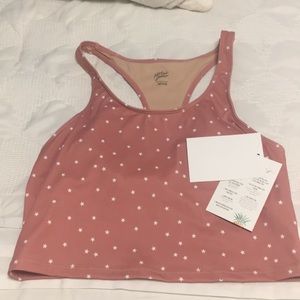 Kortni Jeane red star racer back top